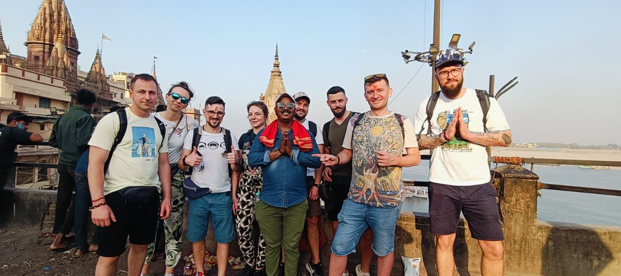 Travelers at Assi Ghat