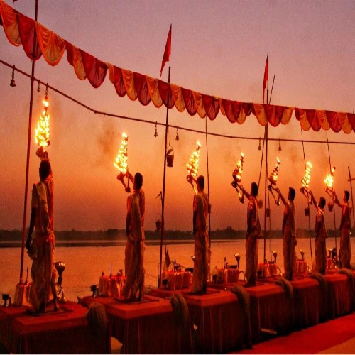 Cultural performance on the ghats during Ganga Mahotsav