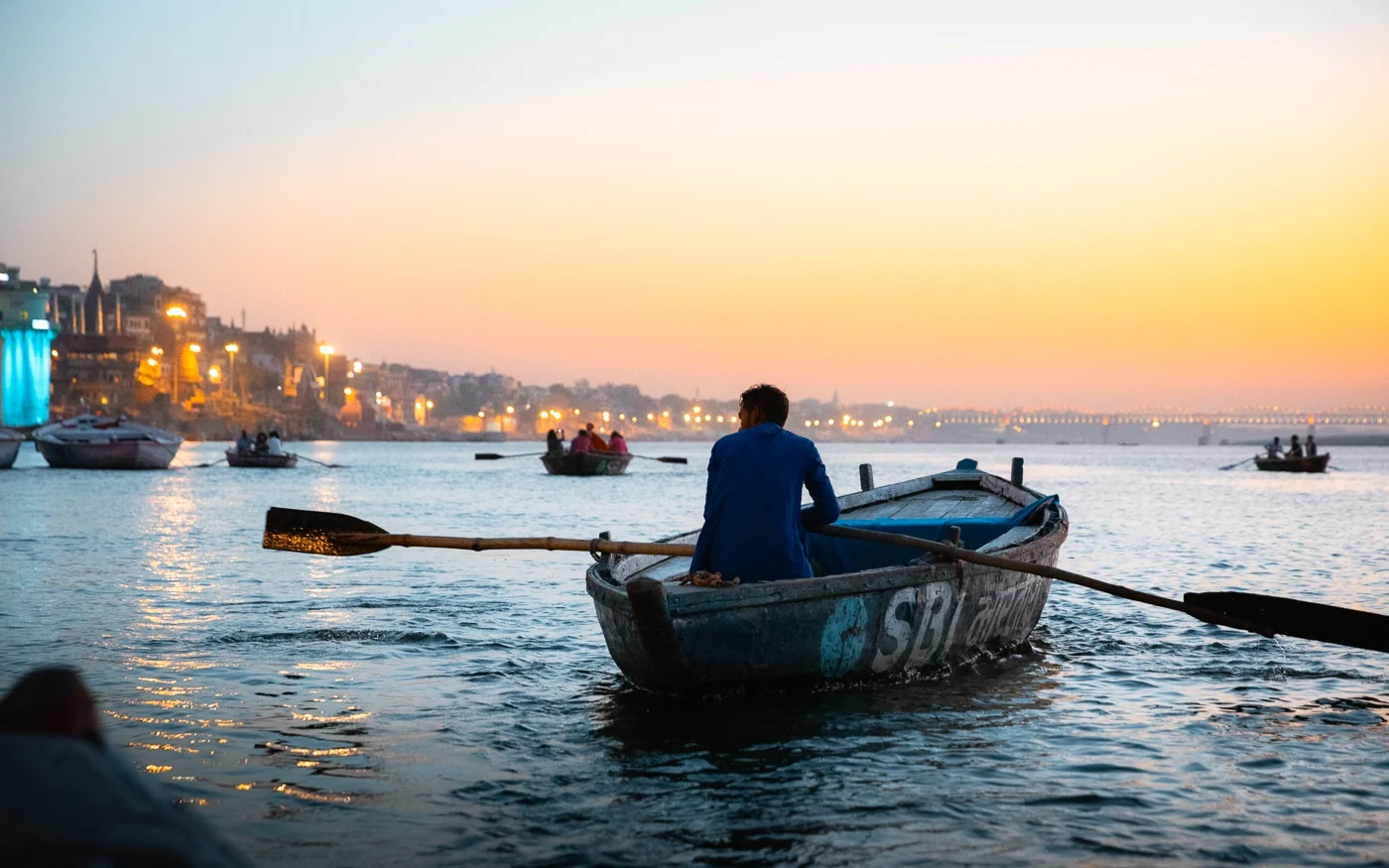 Morning boat on the Ganga